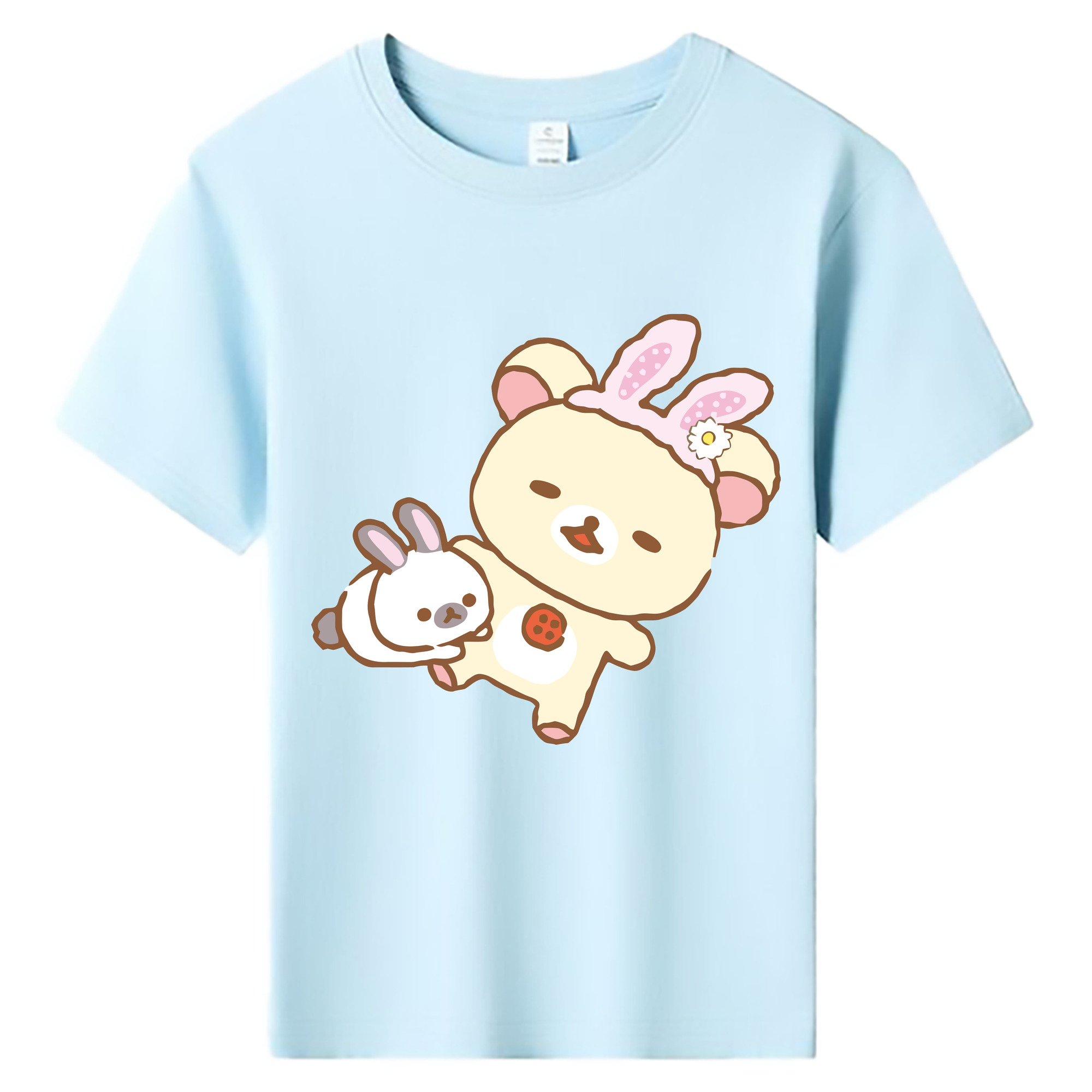 （画像用） リラックマ リラックマ キイロイトリ Rilakkuma Korilakkuma Kiiroitori 綿100％キッズTシャツ（フロントプリント）